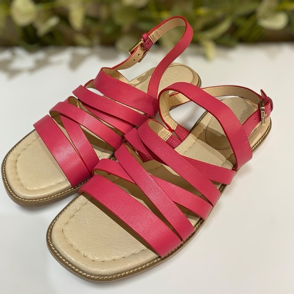 Liverpool Los Angeles Pink Leather Sandals “Northrid” Size 8/8.5 Strappy Flats - Picture 3 of 9